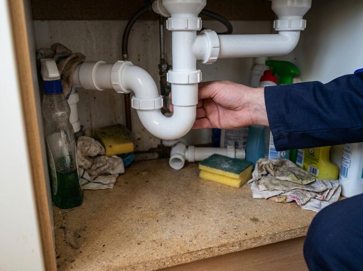 Leak repaired and made good by Simpled Services in a London property