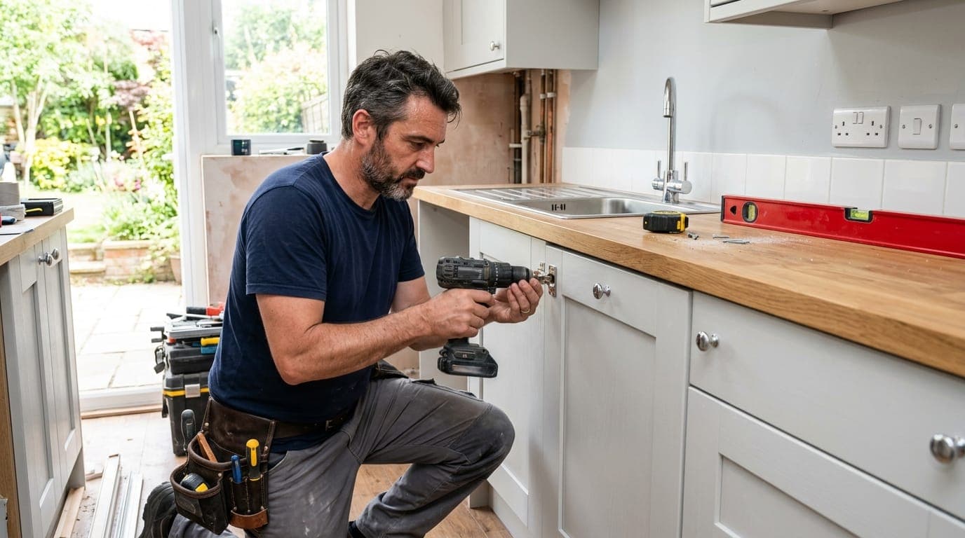 Newly installed fitted kitchen